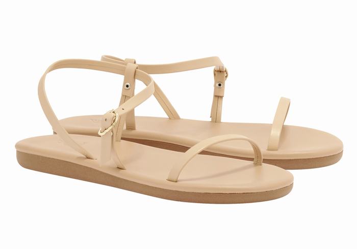 Beige Ancient Greek Sandals Niove Women Back-Strap Sandals | KYB4579OE