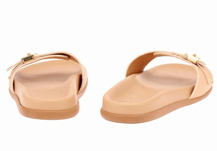 Beige Ancient Greek Sandals Odi Women Slide Sandals | GBI1095VI