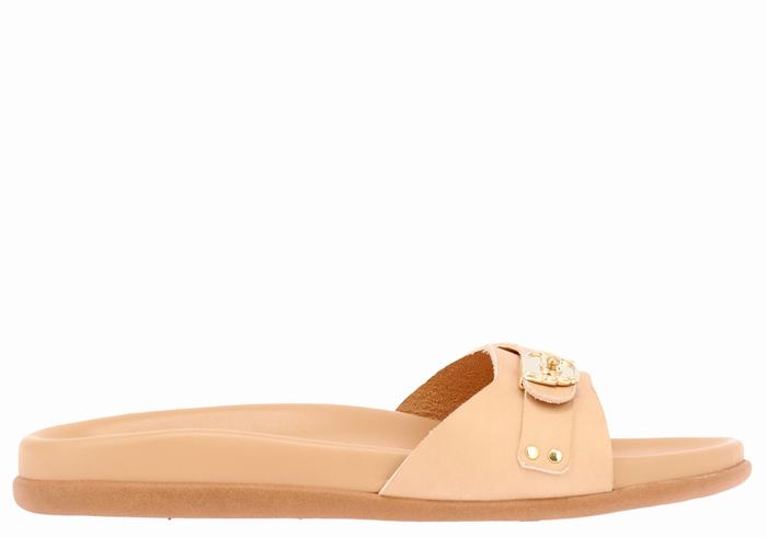 Beige Ancient Greek Sandals Odi Women Slide Sandals | GBI1095VI