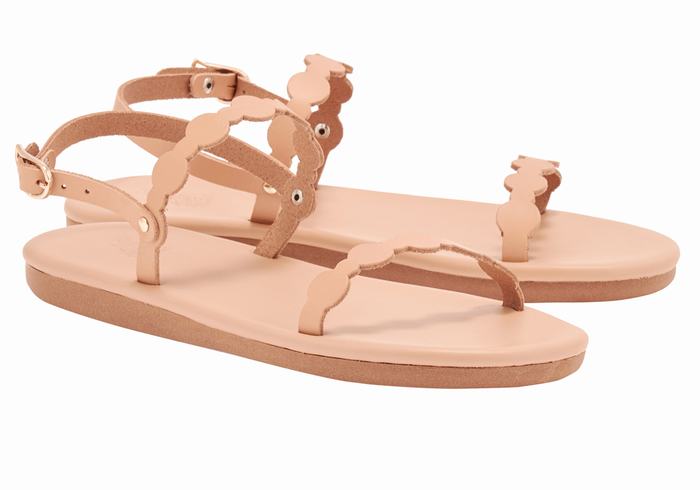 Beige Ancient Greek Sandals Orion Women Back-Strap Sandals | NUM1696OU