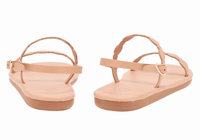 Beige Ancient Greek Sandals Orion Women Back-Strap Sandals | NUM1696OU