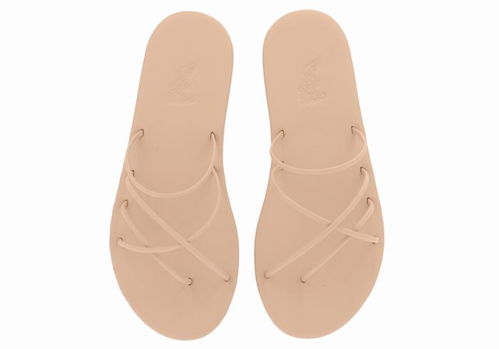 Beige Ancient Greek Sandals Pu Women Slide Sandals | IKL366EJ