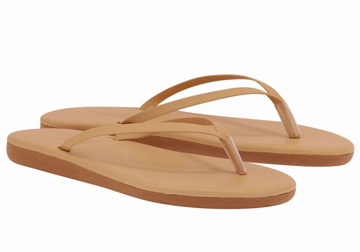 Beige Ancient Greek Sandals Saionara Women Flip Flops | EKX1963YP