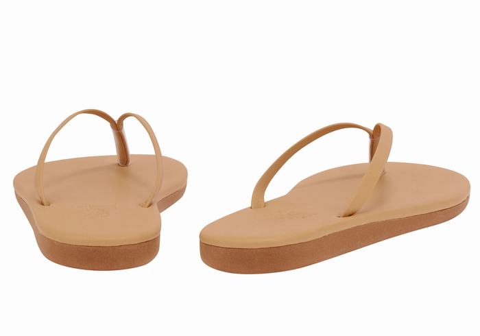 Beige Ancient Greek Sandals Saionara Women Flip Flops | EKX1963YP