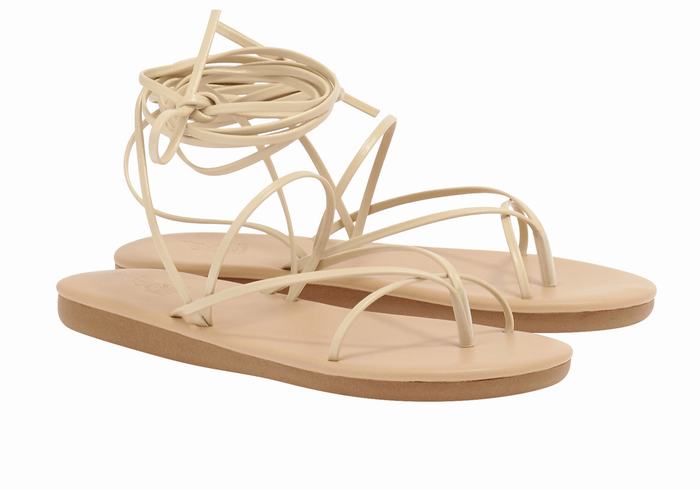 Beige Ancient Greek Sandals String Women Gladiator Sandals | KJN8840AD