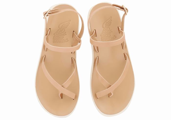 Beige Ancient Greek Sandals Tereza Comfort Women Back-Strap Sandals | JWZ744PP