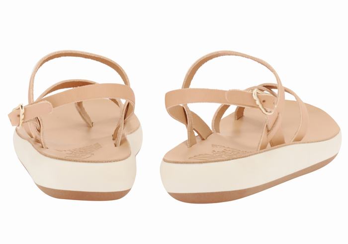 Beige Ancient Greek Sandals Tereza Comfort Women Back-Strap Sandals | JWZ744PP