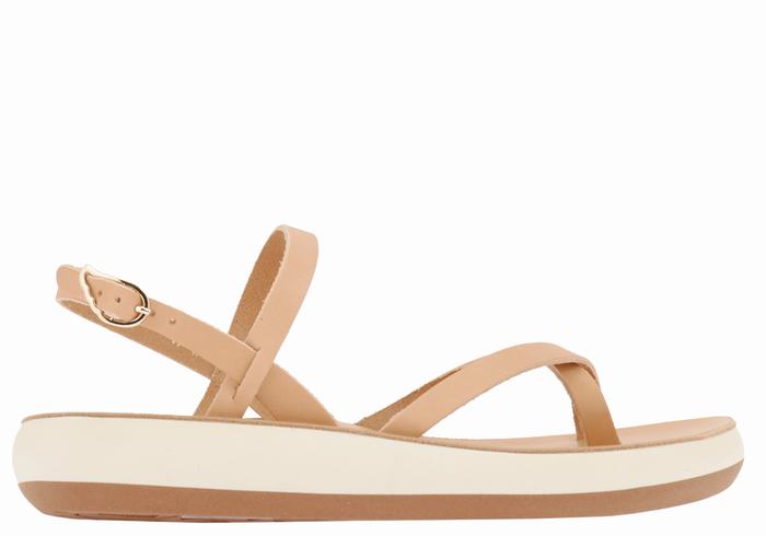 Beige Ancient Greek Sandals Tereza Comfort Women Back-Strap Sandals | JWZ744PP