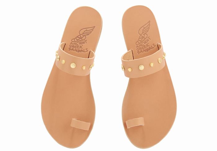 Beige Ancient Greek Sandals Thalia Bee Women Toe-Post Sandals | OOZ8541AM