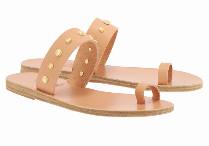 Beige Ancient Greek Sandals Thalia Bee Women Toe-Post Sandals | OOZ8541AM