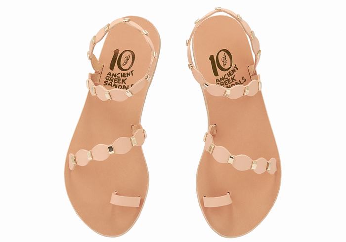 Beige Gold Ancient Greek Sandals Dauxerre Women Toe-Post Sandals | WIG8893UM