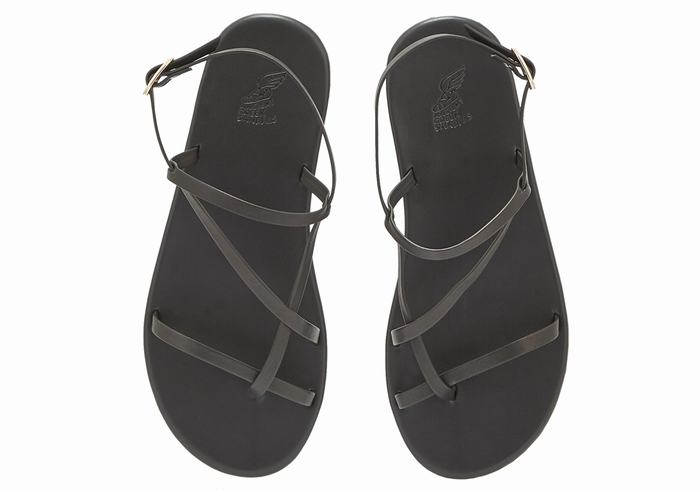 Black Ancient Greek Sandals Alethea Women Back-Strap Sandals | GAE8470UO