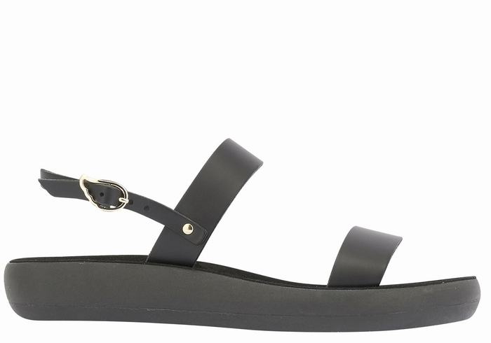 Black Ancient Greek Sandals Clio Comfort Women Casual Sandals | TEQ1519FA