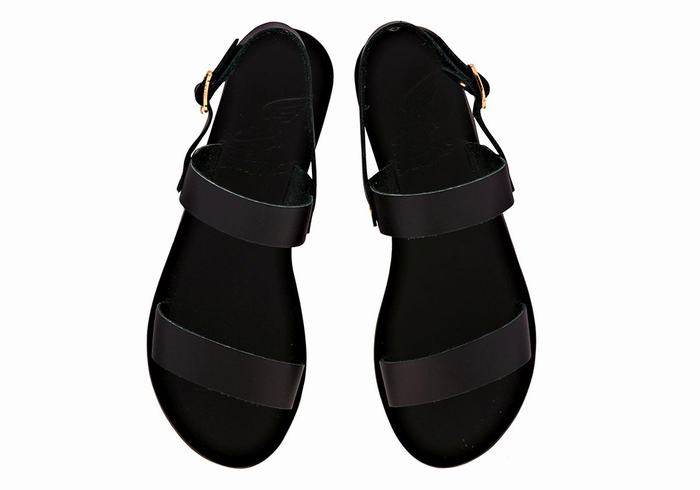 Black Ancient Greek Sandals Clio Women Back-Strap Sandals | HNX35OI