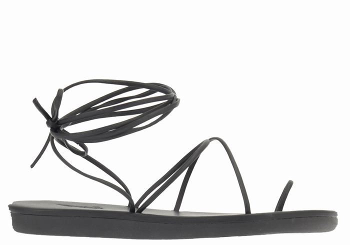 Black Ancient Greek Sandals Du Women Toe-Post Sandals | YTI888GZ