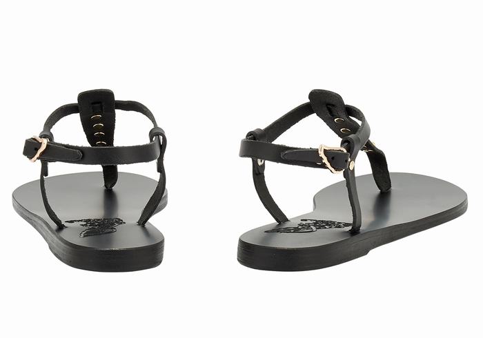 Black Ancient Greek Sandals Lito Bee Women Back-Strap Sandals | KDA3335XK