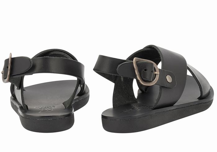 Black Ancient Greek Sandals Little Maria Soft Kids' Casual Sandals | AMC5796VM