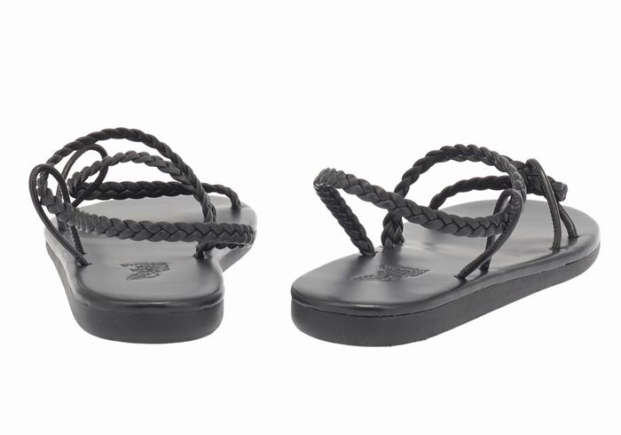 Black Ancient Greek Sandals Maya Women Braided Sandals | CAV273UG