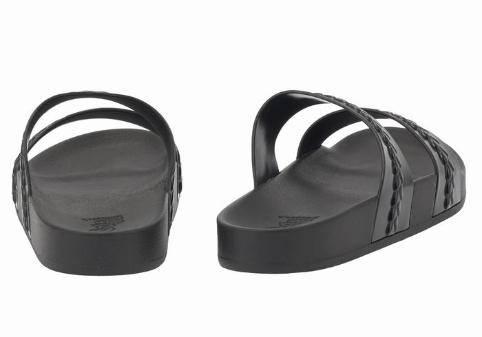 Black Ancient Greek Sandals Meli Women Slide Sandals | AGK286DT