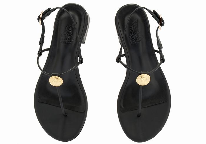 Black Ancient Greek Sandals Mistida Women Heeled Sandals | BHP4126QE