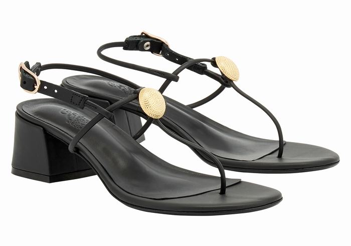 Black Ancient Greek Sandals Mistida Women Heeled Sandals | BHP4126QE