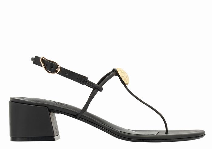 Black Ancient Greek Sandals Mistida Women Heeled Sandals | BHP4126QE