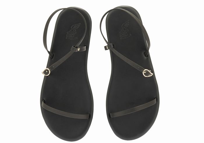 Black Ancient Greek Sandals Niove Women Back-Strap Sandals | XFX9277JU