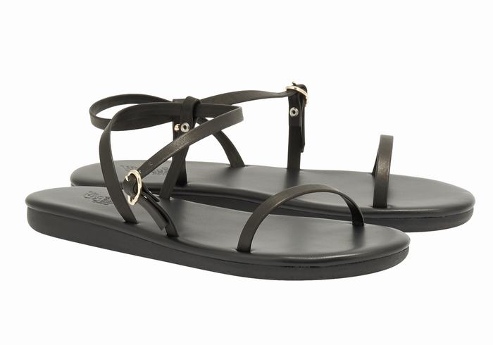 Black Ancient Greek Sandals Niove Women Back-Strap Sandals | XFX9277JU