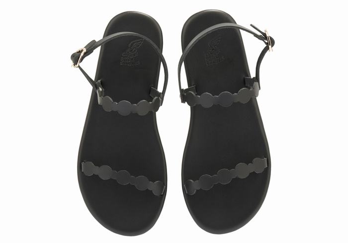 Black Ancient Greek Sandals Orion Women Back-Strap Sandals | JIU4652UT