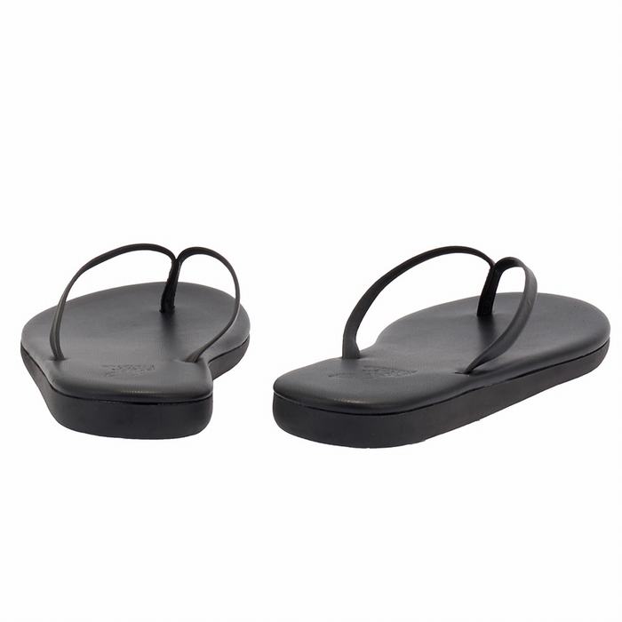 Black Ancient Greek Sandals Saionara Women Flip Flops | DWH2875WL