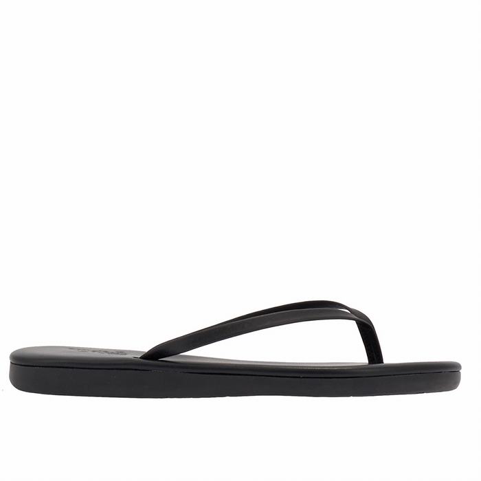 Black Ancient Greek Sandals Saionara Women Flip Flops | DWH2875WL