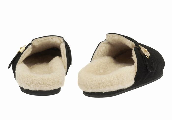 Black Ancient Greek Sandals Vasilitsa Women Slippers | FQP3568BB