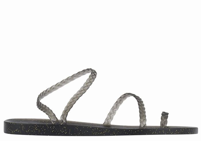 Black Gold Ancient Greek Sandals Eleftheria Women Braided Sandals | GON5827KW