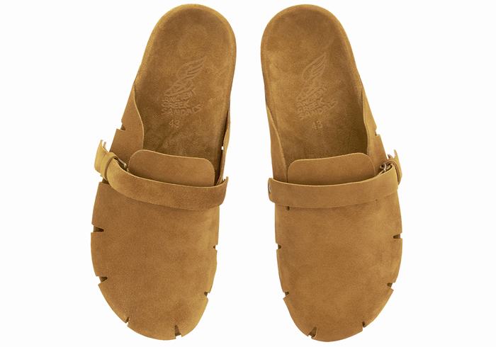 Brown Ancient Greek Sandals Atlas Men Slippers | SZG991PC