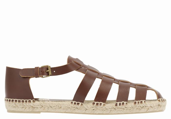 Brown Ancient Greek Sandals Samos 210 Men Fisherman Sandals | EVU9560HA