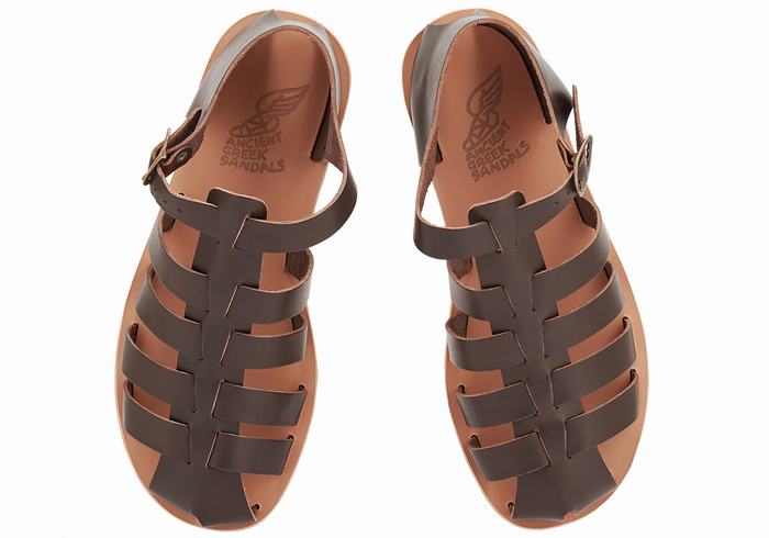 Chocolate Ancient Greek Sandals Homer Men Fisherman Sandals | FBO2766UJ