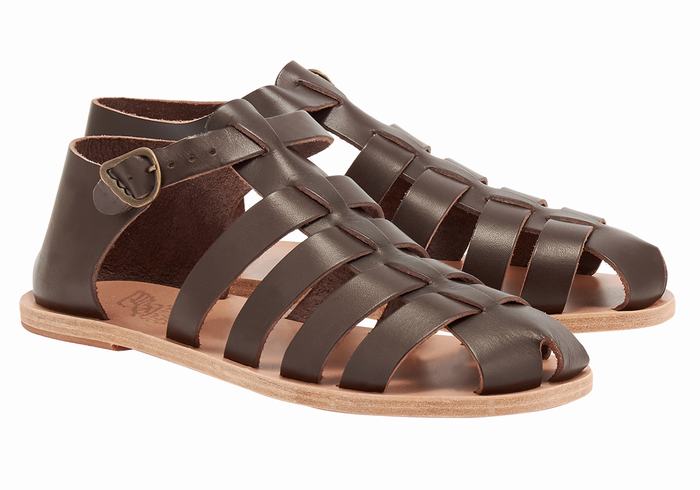 Chocolate Ancient Greek Sandals Homer Men Fisherman Sandals | FBO2766UJ