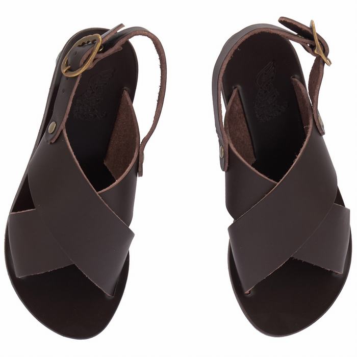 Chocolate Ancient Greek Sandals Little Maria Soft Kids' Casual Sandals | JWL1837QQ