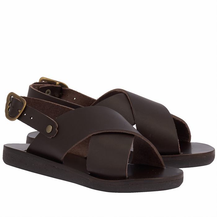 Chocolate Ancient Greek Sandals Little Maria Soft Kids' Casual Sandals | JWL1837QQ