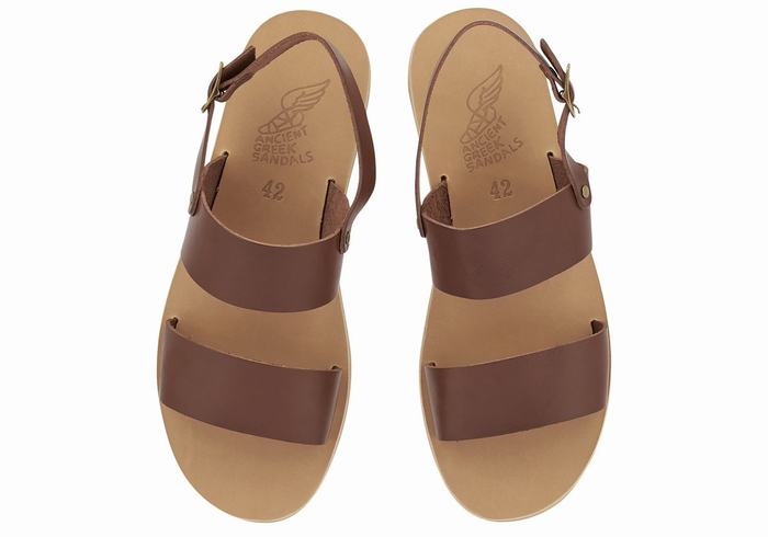 Coffee Ancient Greek Sandals Dinatos Men Casual Sandals | ZNT8984UZ