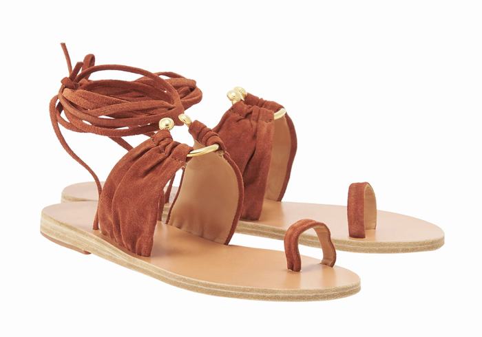 Coffee Ancient Greek Sandals Kerasia Women Gladiator Sandals | KKS74100BY