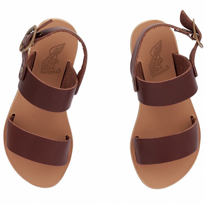 Coffee Ancient Greek Sandals Little Clio Soft Kids' Casual Sandals | BCL7563PT