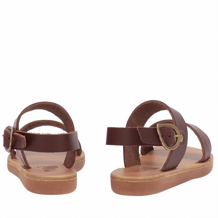 Coffee Ancient Greek Sandals Little Clio Soft Kids' Casual Sandals | BCL7563PT