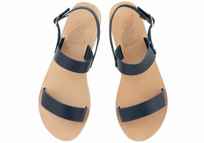 Dark Blue Ancient Greek Sandals Clio Women Back-Strap Sandals | SXG1469HD