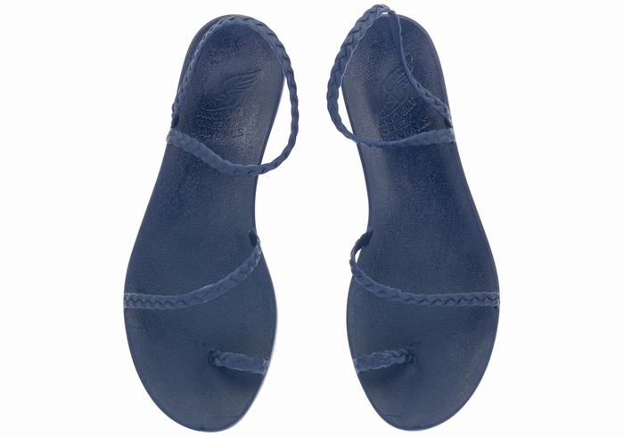 Dark Blue Ancient Greek Sandals Eleftheria Women Braided Sandals | HYN4067IM