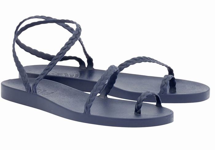 Dark Blue Ancient Greek Sandals Eleftheria Women Braided Sandals | HYN4067IM