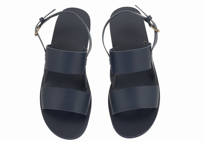 Dark Blue Ancient Greek Sandals Irodotos Leather Men Casual Sandals | MNB6584BN