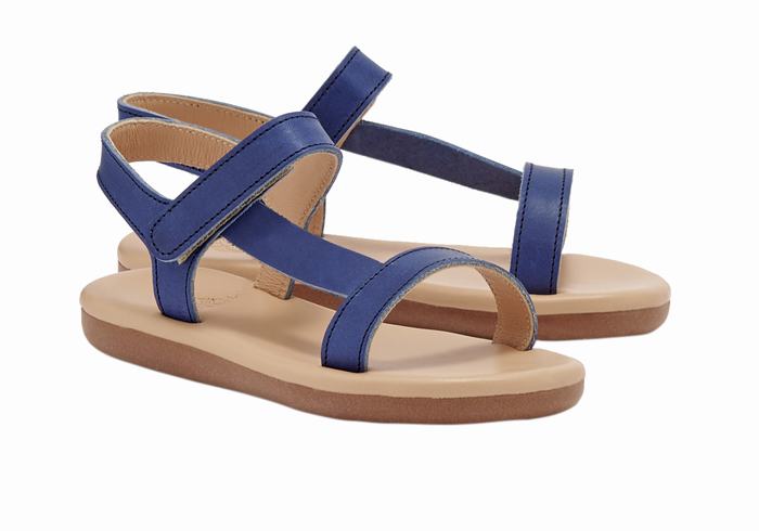 Dark Blue Ancient Greek Sandals Little Iasonas Soft Kids' Casual Sandals | VXA515CU