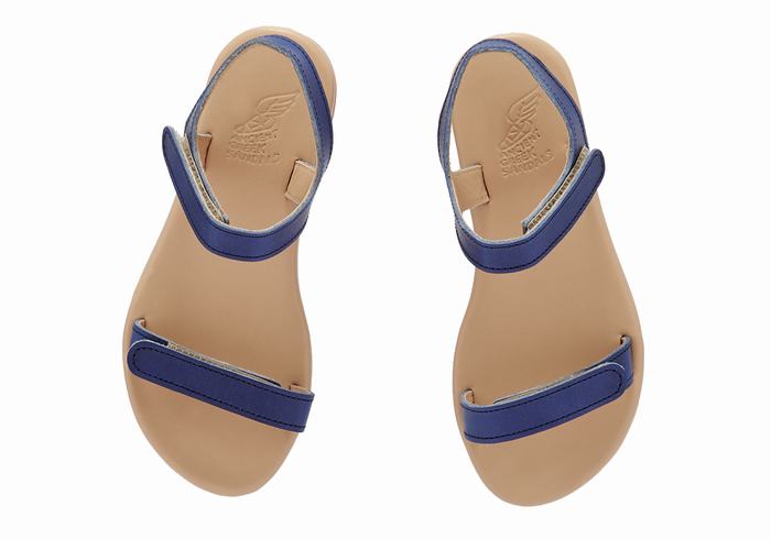 Dark Blue Ancient Greek Sandals Little Poros Soft Kids' Casual Sandals | QTH9917FG