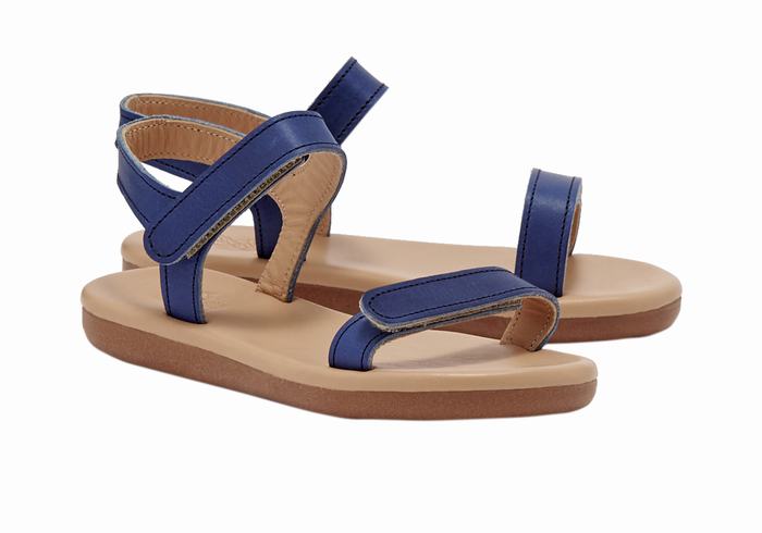 Dark Blue Ancient Greek Sandals Little Poros Soft Kids' Casual Sandals | QTH9917FG